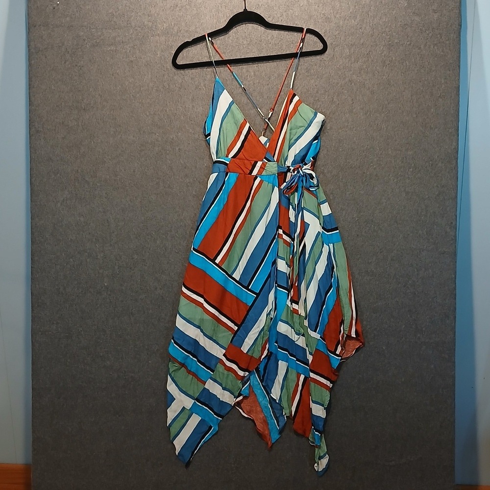 Gianni Bini s Wrap dress asymmetrical adjustable strap boho hippie chic 70s y2k